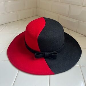 Red and Blank YinYang Derby Hat